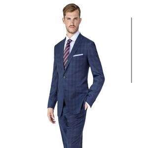 Paul Betenly Ronaldo Lanificio Filarte wool suit jacket 48L pants 41L navy blue